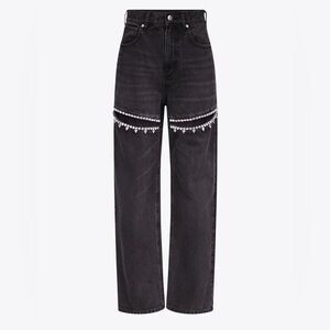 AREA CRYSTAL SLIT JEANS SIZE 32 NWT